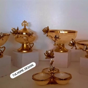 سرویس پذیرایی نیلوفر بلور عسلی فورتیک pvd آبکاری