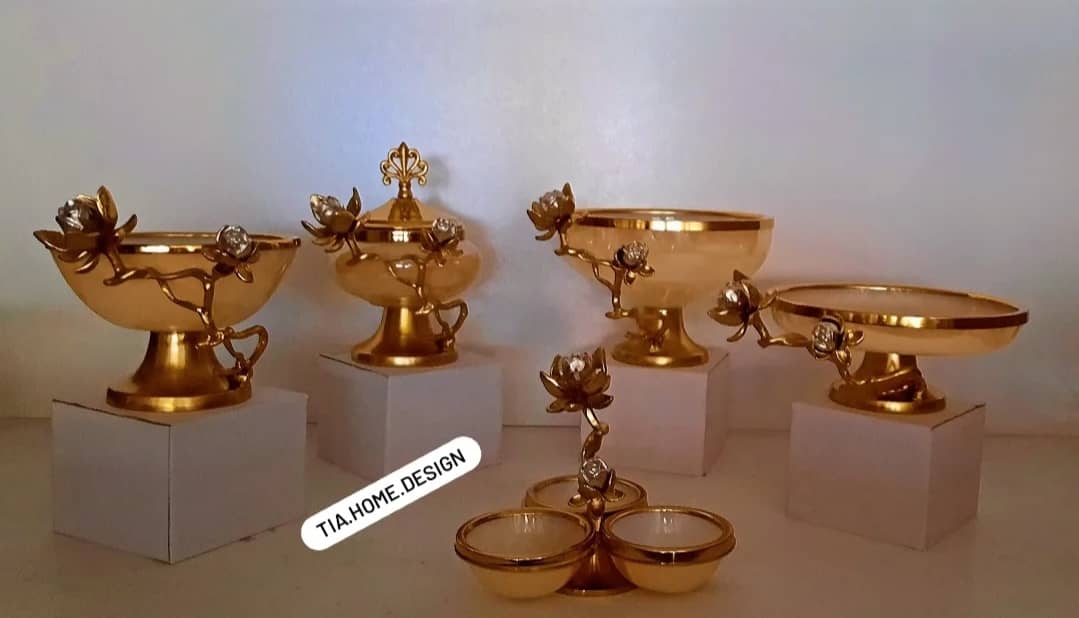 سرویس پذیرایی نیلوفر بلور عسلی فورتیک pvd آبکاری